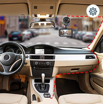 Vital Dashcam in luxurious car